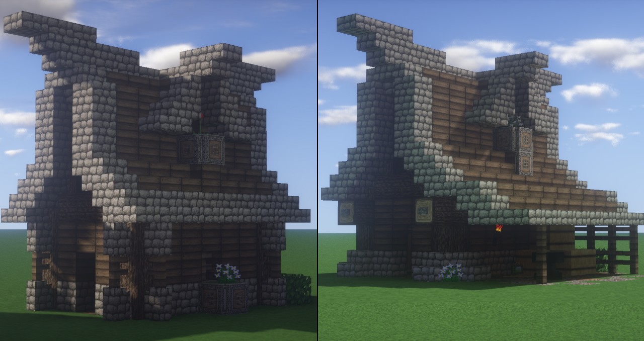 minecraft medieval house schematics
