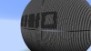 Using a brush in world edit I slowly started to paint on the grey wool for the death star sections and following the hollow guideline 