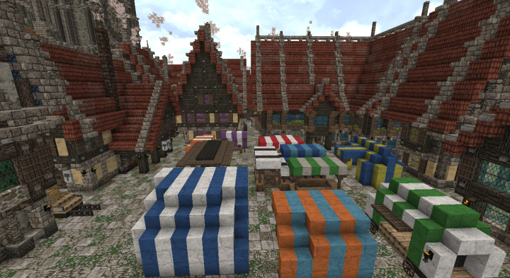Marketplace close to the Cathedral. With blacksmith and inn close by