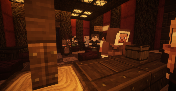 Mercenaries, guns-for-hire, and other bounty hunters winding down within the BH Guild common area.