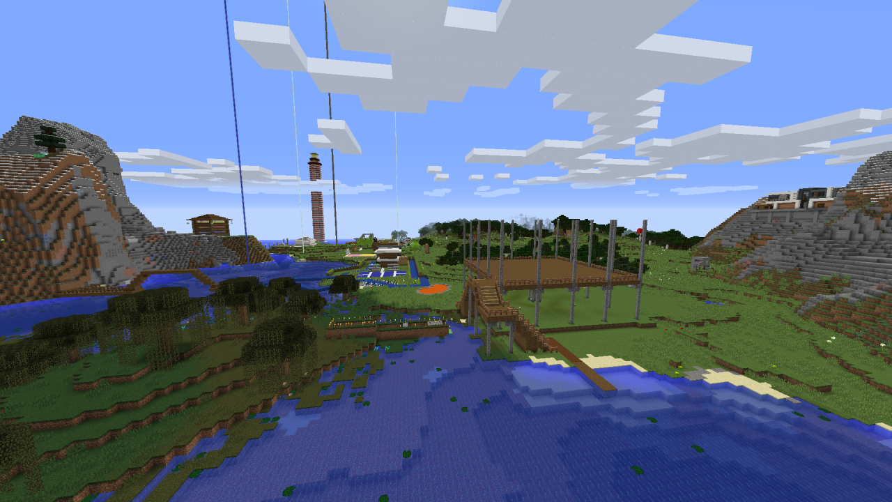 A map full of different buildings Minecraft Map