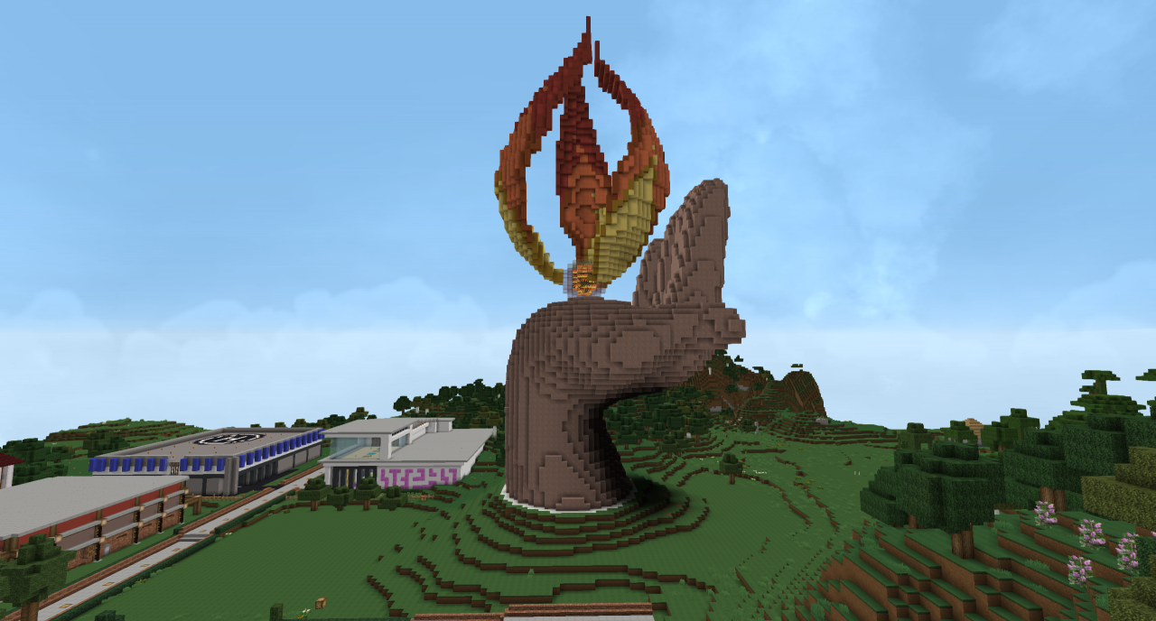 Flaming Hand Statue Minecraft Map