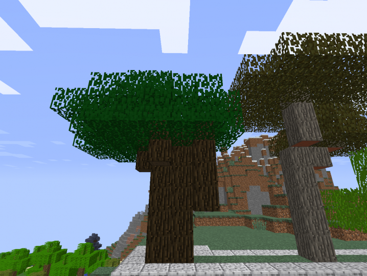 Dark oak, and Acacia leaves.