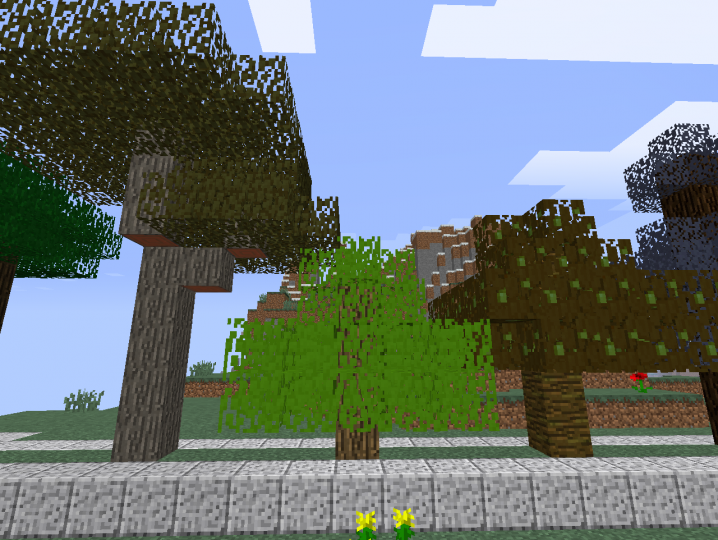 Acacia, Oak, and Jungle leaves.