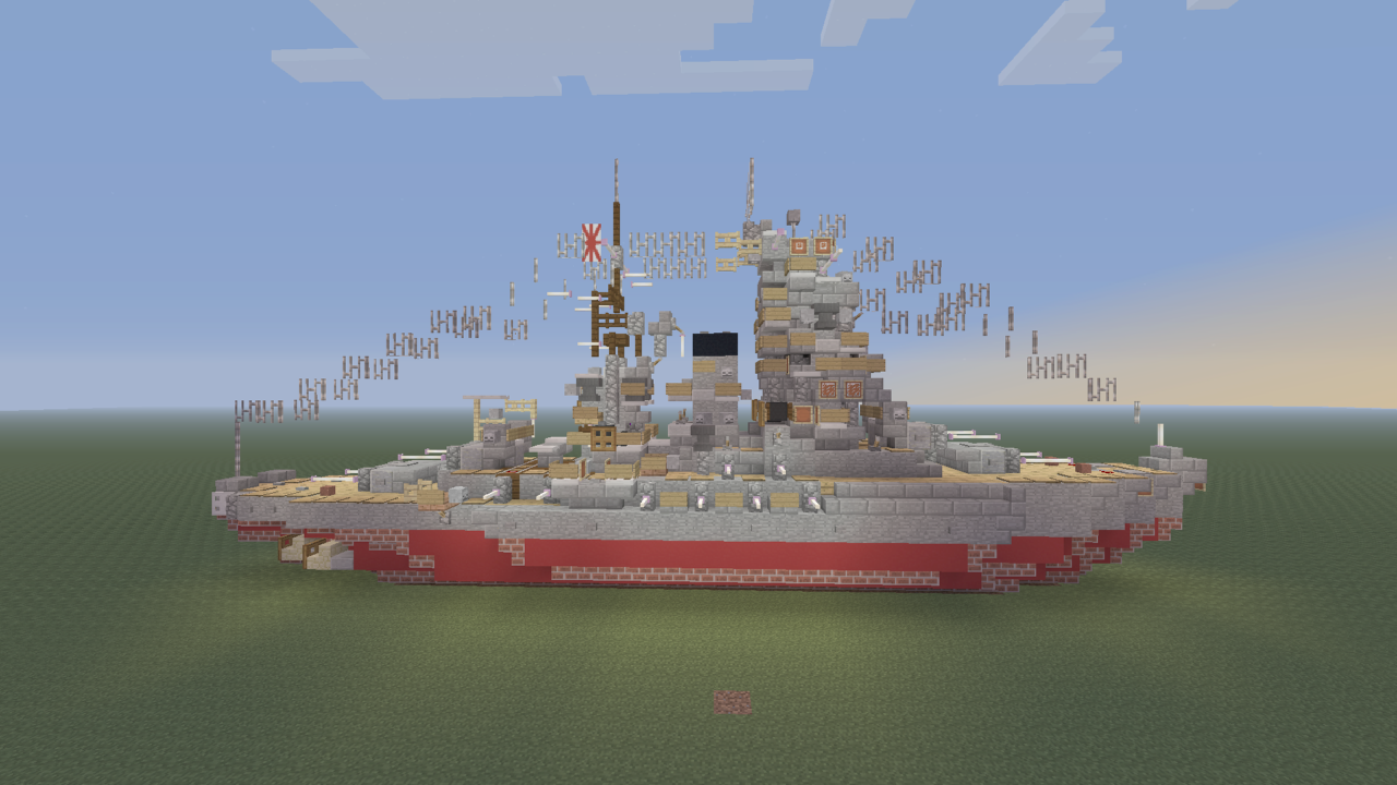IJN Nagato battleship bathtub build Minecraft Map
