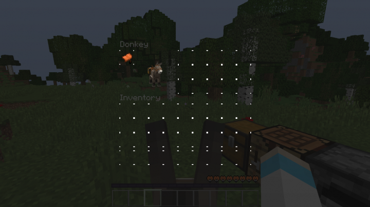 Horse in this case a donkey with a chest