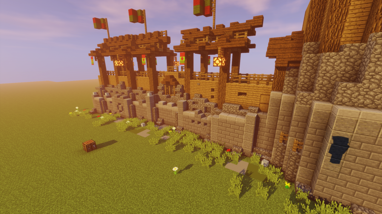 Medieval Defensive Walls Template Minecraft Map