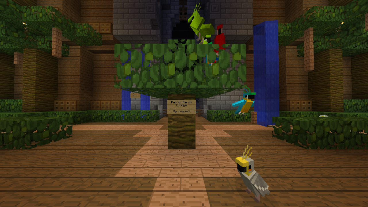 The Parrot House Redstone Parrot Waterfall Minecraft Map