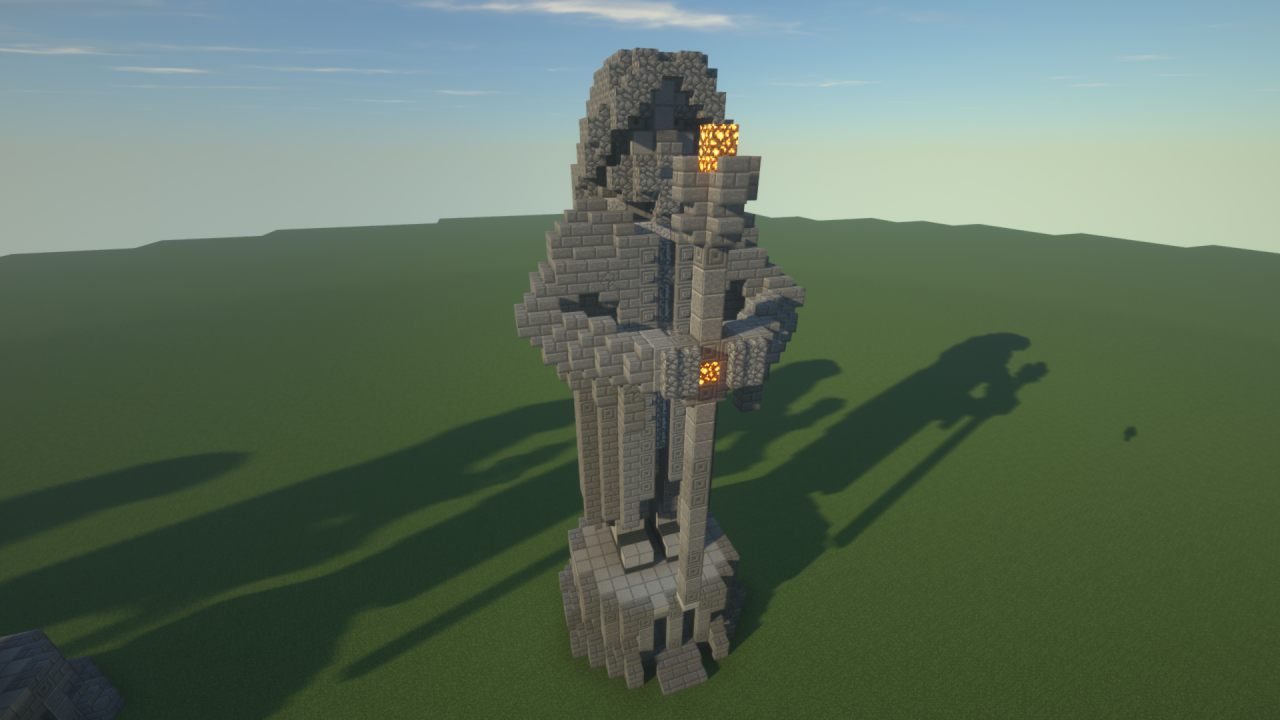 Statues of Wizards holding a Staff Minecraft Map