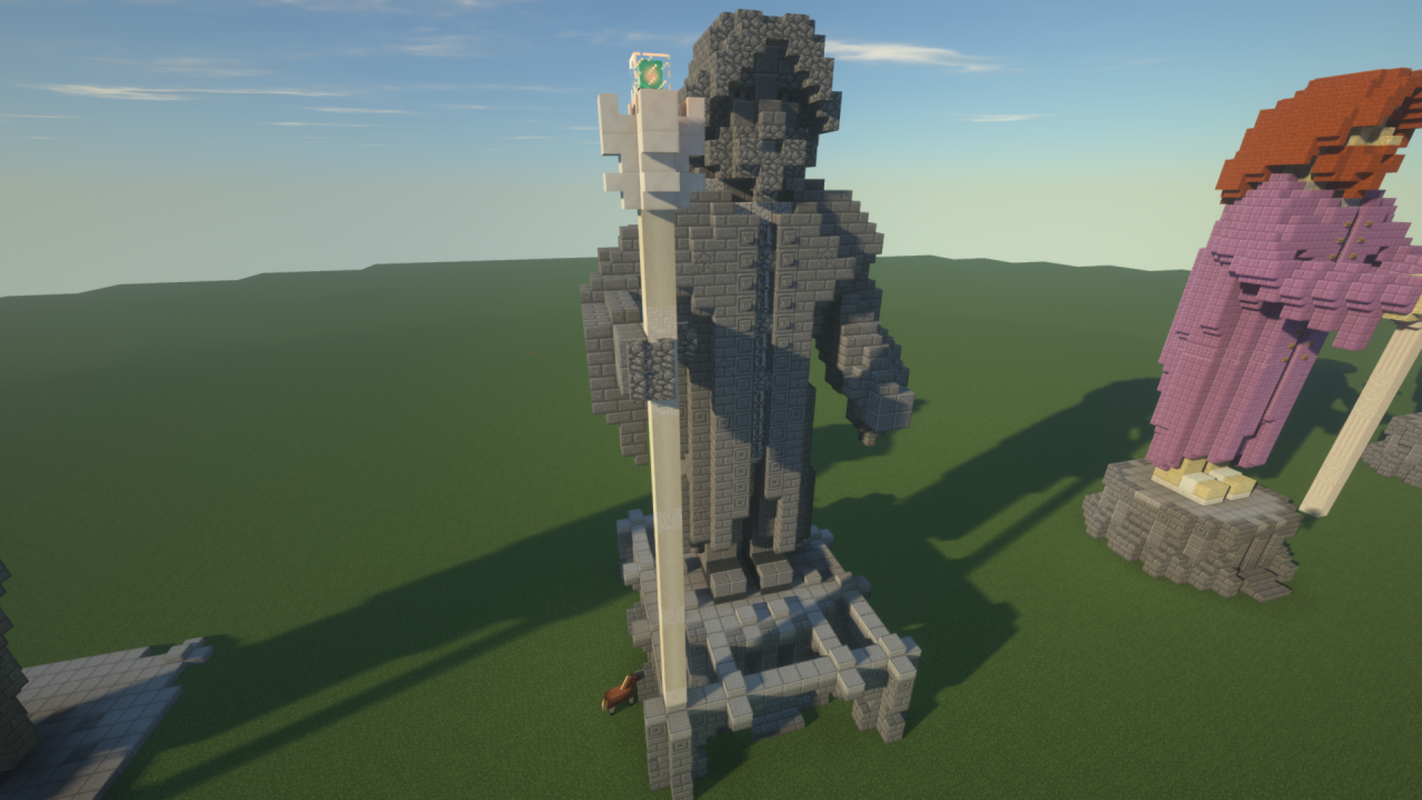 Statues of Wizards holding a Staff Minecraft Map