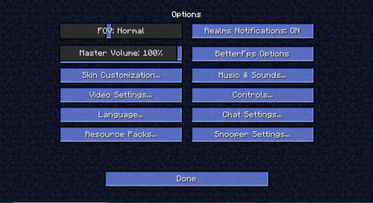 Default Blue Theme Minecraft Texture Pack