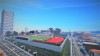 The Hilltop High School American football field and its vicinity. Rendering courtesy of Miner332.