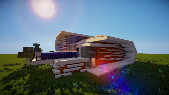 Futuristic House 1 Minecraft Map : A incredible photo showing an stunning scenery. Its colors are bold and combination ideally. The composition is wonderful, with the details are extremely clear.