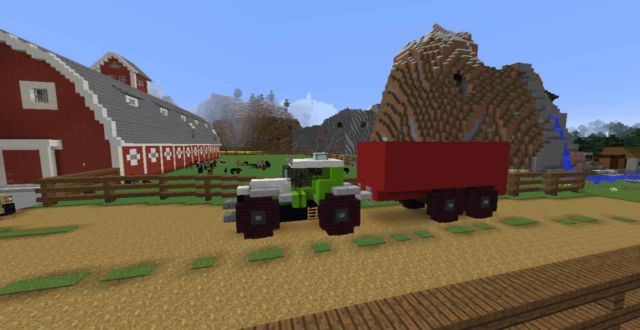 Tractor with trailer Minecraft Map
