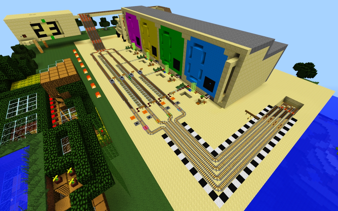 *four player* train racing Minecraft Map