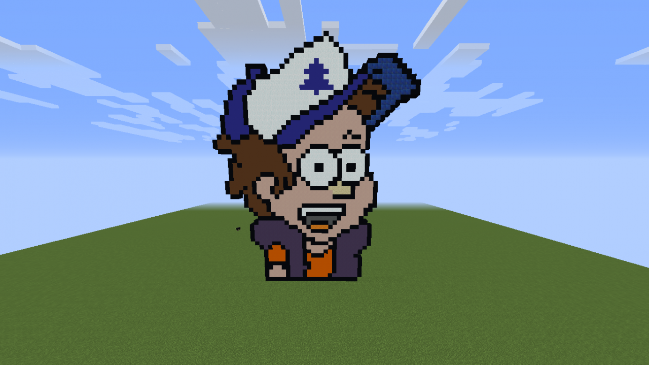 Gravity Falls Dipper Pixel Art LonelyBuilders WLonnTR Minecraft Map