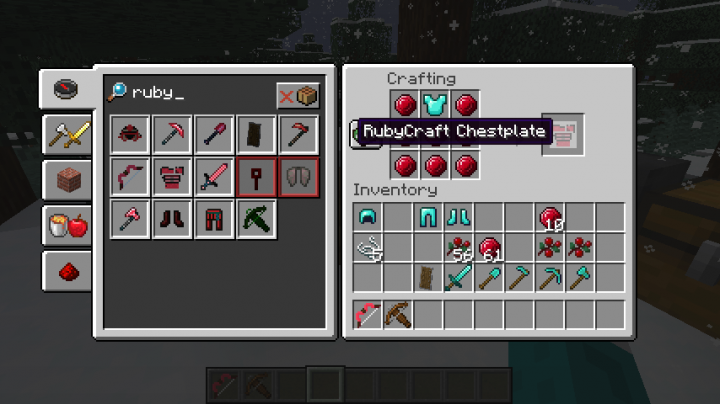 Some of the many other items that can be ruby-crafted, making them unbreakable.