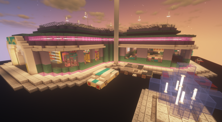 Polaris Arcade Center and Resturant | 80s AESTHETIC build | Minecraft ...