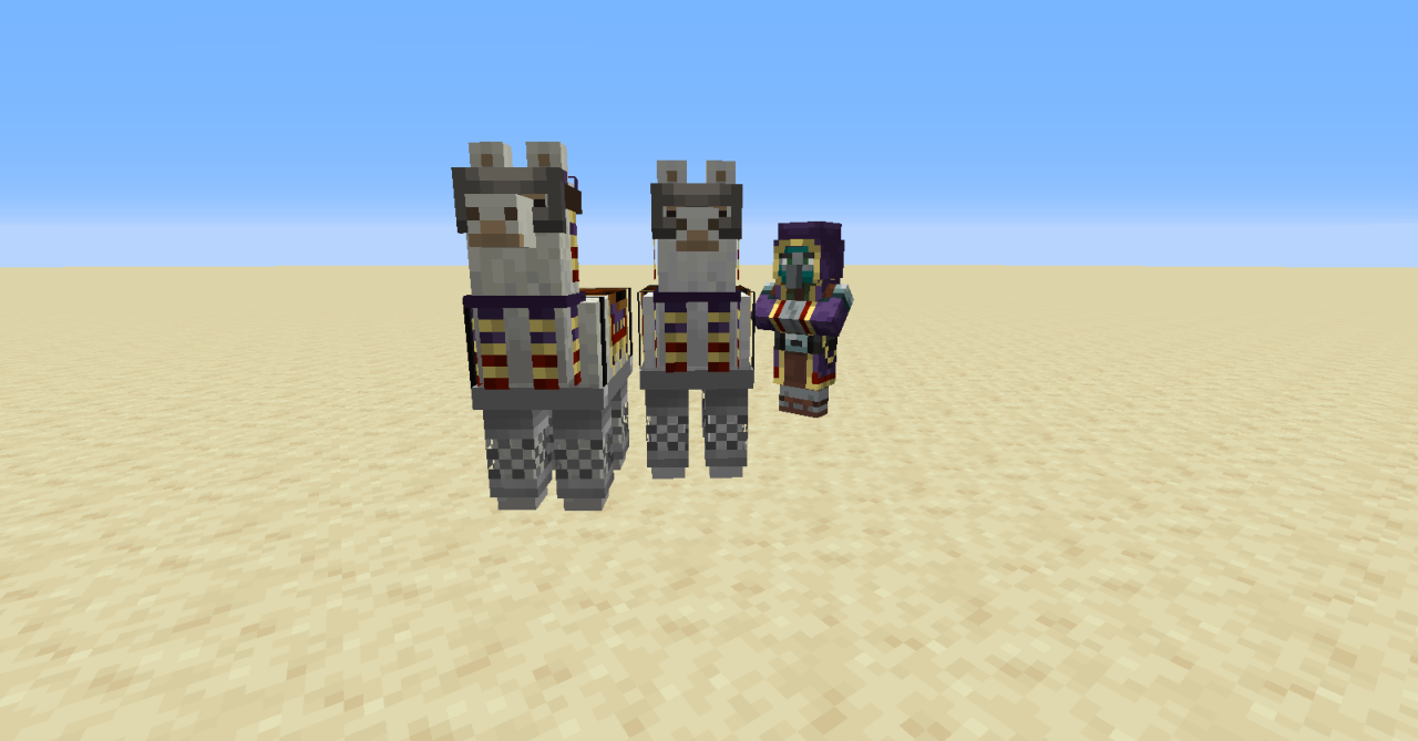 ExPillager Wandering Trader & Armoured Trader Llama Minecraft Texture Pack