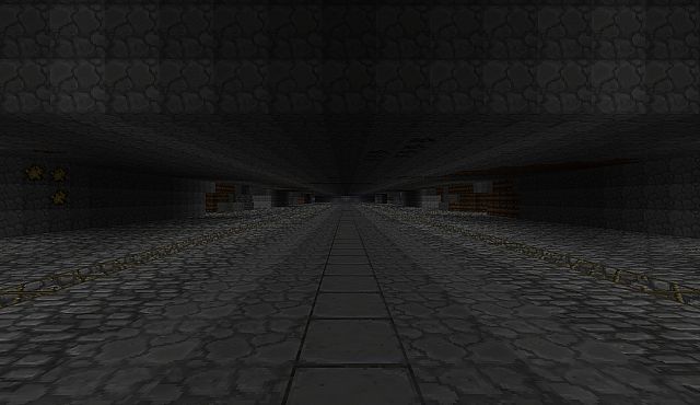 Detail of the main floor central area taken from the middle of the room all the way to the back
