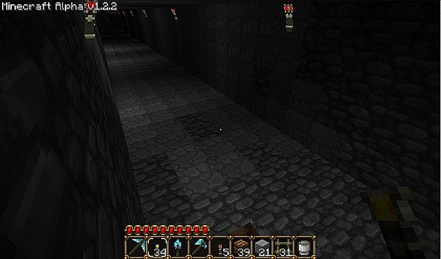 Tunnel Detail with standard torches added for lighting the image