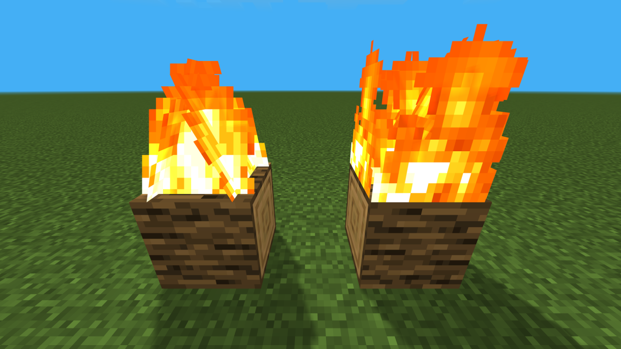 Flamier Flames (new fire model) Minecraft Texture Pack
